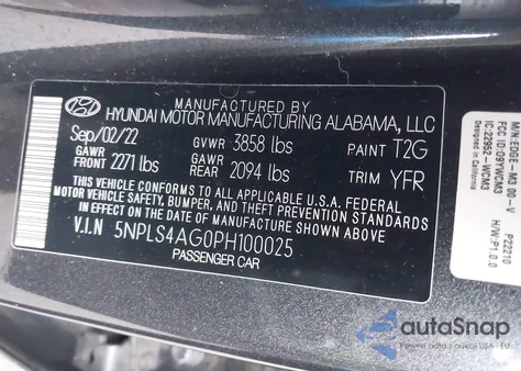 2023 Hyundai Elantra Sel from USA, damaged, VIN 5NPLS4AG0PH100025